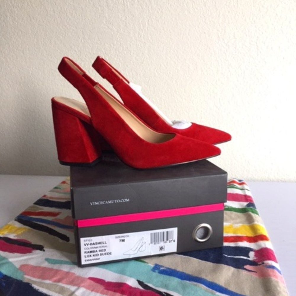 Vince Camuto Heels-Bashell , Red, Size 7